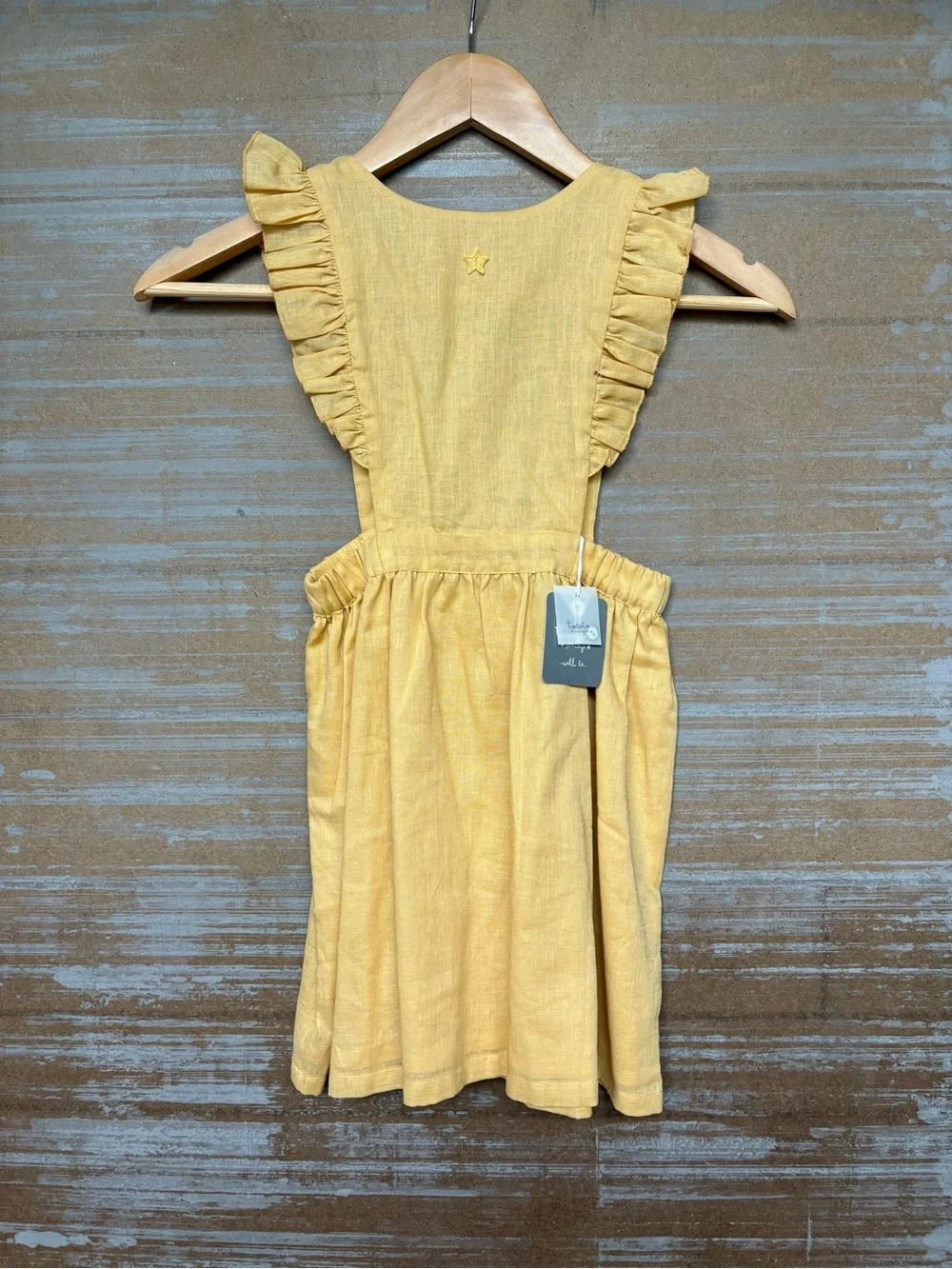 Tocoto Vintage NWT Cotton Linen Pinafore Dress Saffron Photography Girls 8